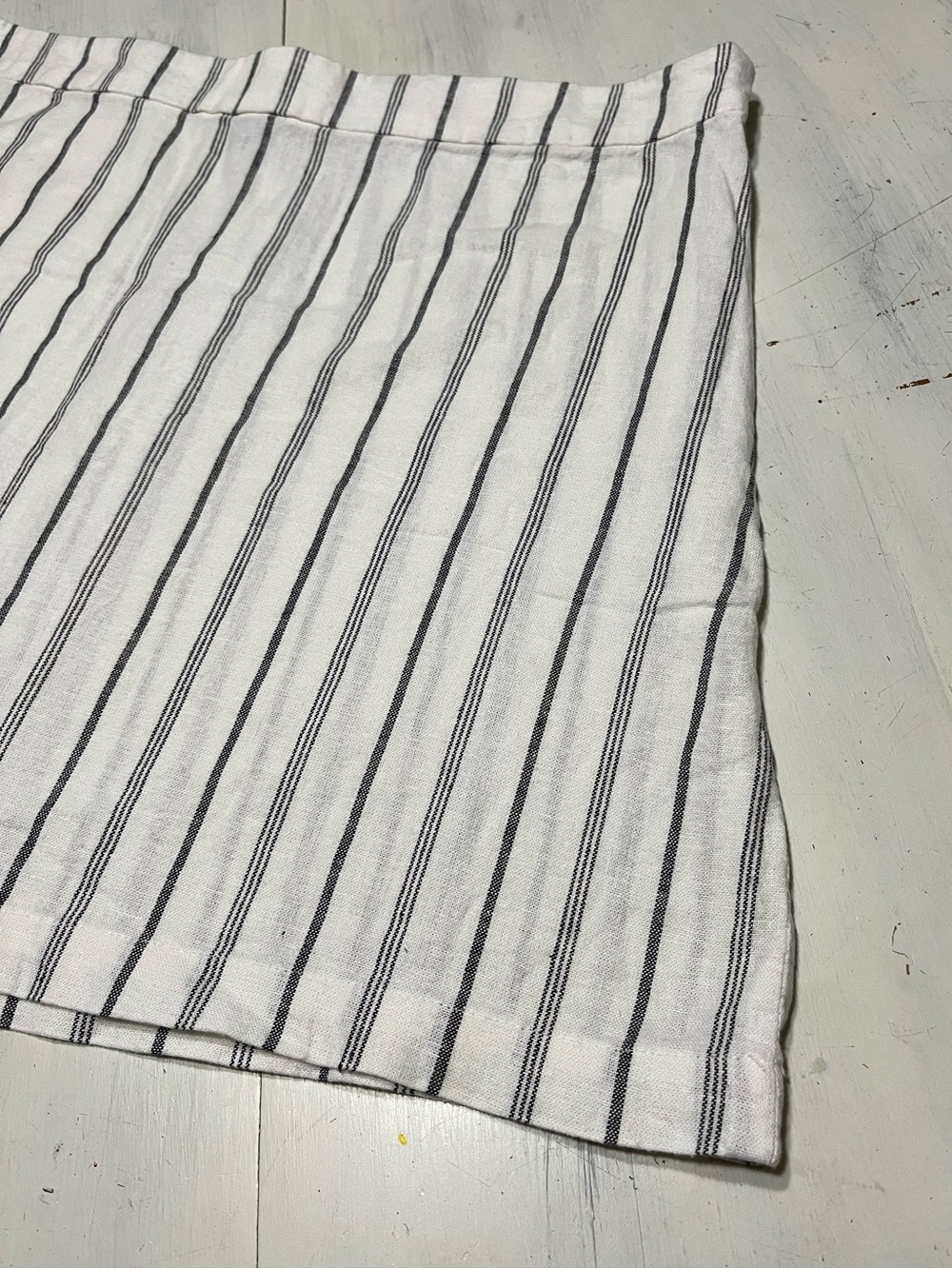 Old Navy Linen Blend Mini Shift Skirt Black White Stripe Sz L - Picture 4 of 10